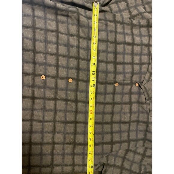 Tommy Bahama Black Charcoal Patterned Mens Silk Button Down Short Sleeved Shirt - Picture 5 of 8